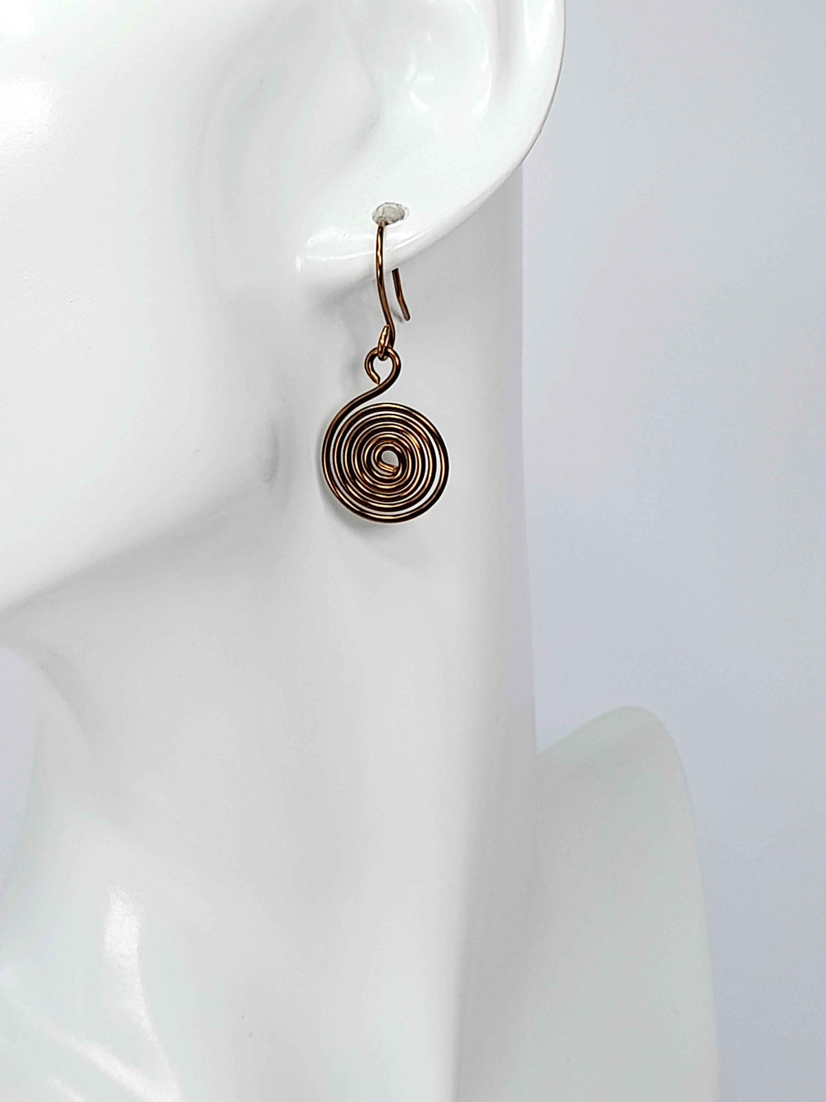 HandmadeBronze Spiral Earrings, Dainty Lightweight Non‑Tarnish Swirl Design