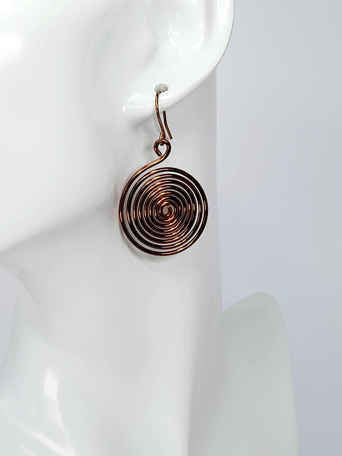 Handmade Large Bronze Spiral Earrings, Lightweight, Statement & Non‑Tarnish Drops