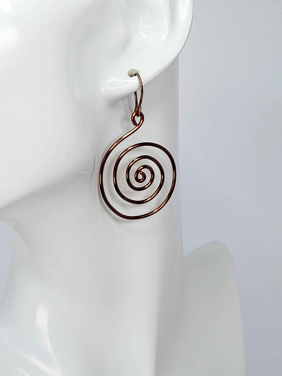 Handmade Large Bronze Spiral Earrings, Lightweight, Statement & Non‑Tarnish
