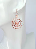 Handmade Large Rose Gold Spiral Earrings, Lightweight, Statement & Non‑Tarnish