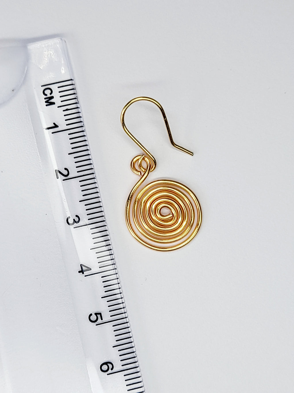 Handmade Gold Spiral Earrings, Dainty Lightweight Non‑Tarnish Swirl Design
