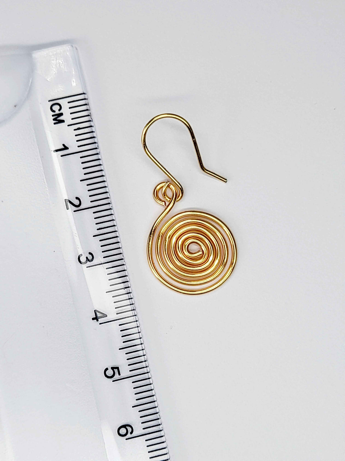 Handmade Gold Spiral Earrings, Dainty Lightweight Non‑Tarnish Swirl Design