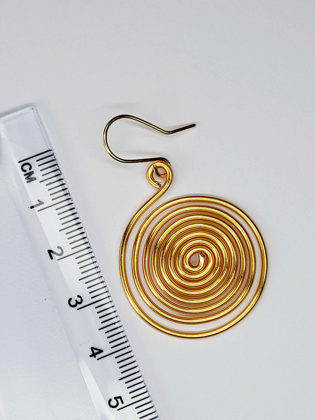 Handmade Large Gold Spiral Earrings, Lightweight, Statement & Non‑Tarnish