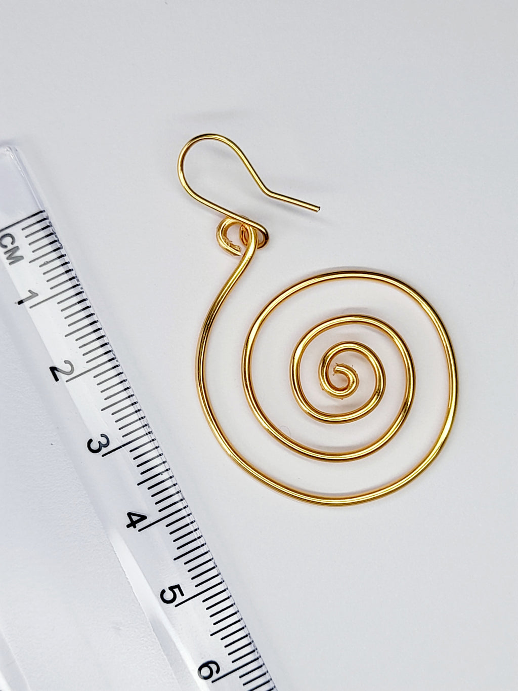 Handmade Large Gold Spiral Earrings, Lightweight, Statement & Non‑Tarnish