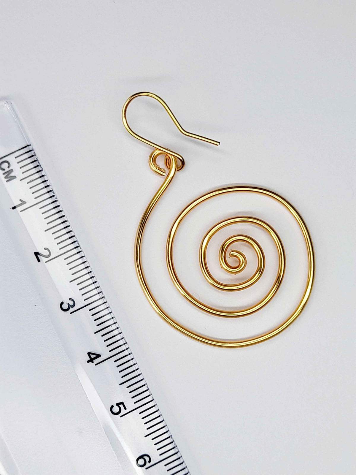 Handmade Large Gold Spiral Earrings, Lightweight, Statement & Non‑Tarnish