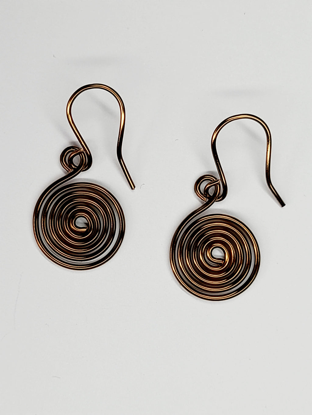 HandmadeBronze Spiral Earrings, Dainty Lightweight Non‑Tarnish Swirl Design