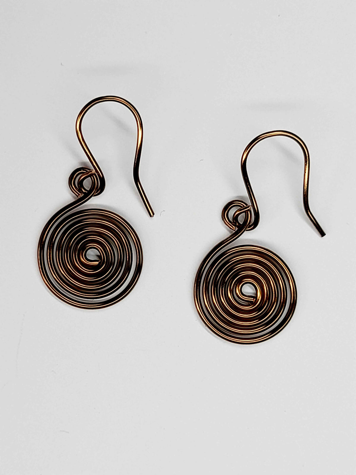 HandmadeBronze Spiral Earrings, Dainty Lightweight Non‑Tarnish Swirl Design