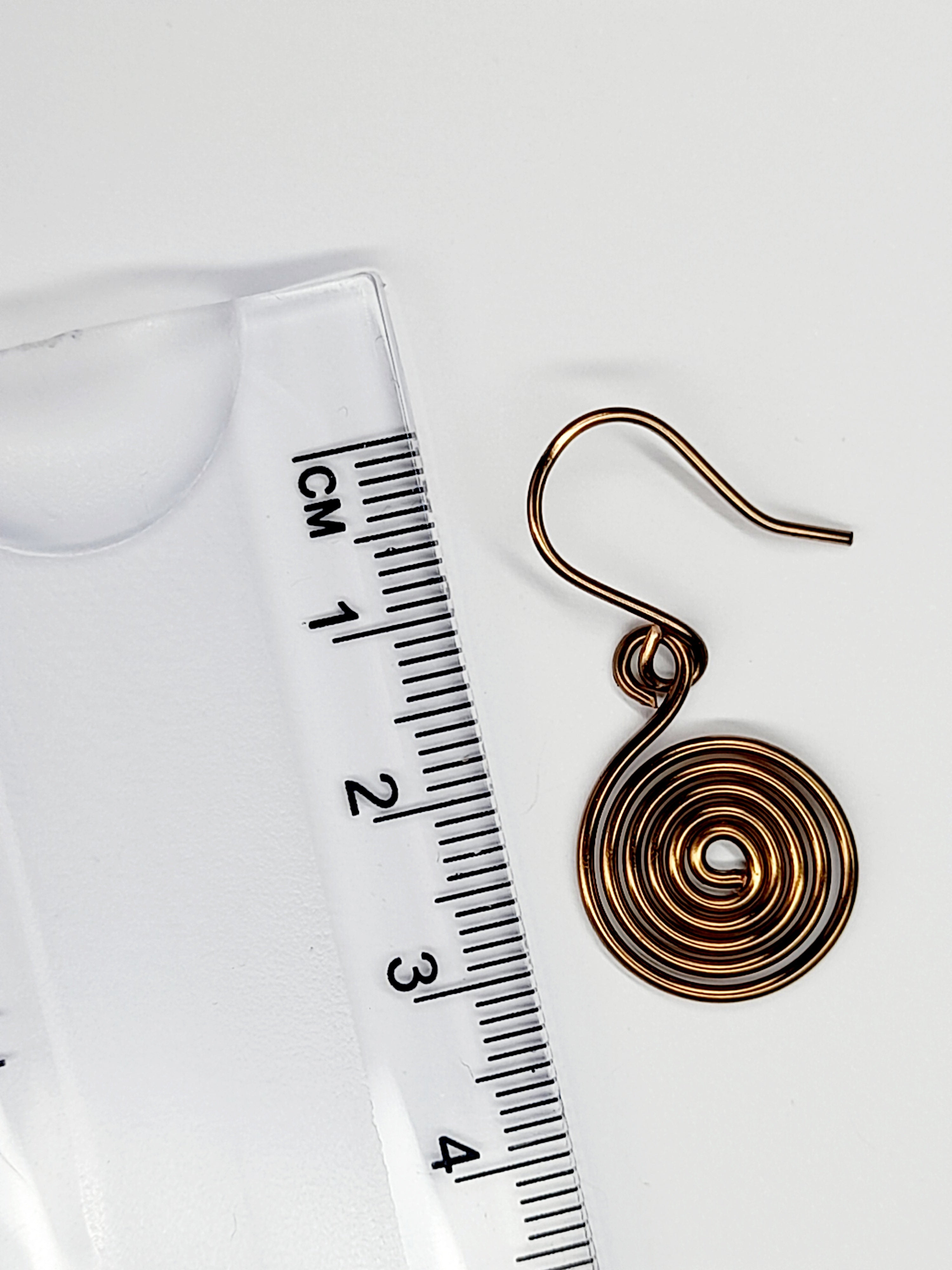 HandmadeBronze Spiral Earrings, Dainty Lightweight Non‑Tarnish Swirl Design