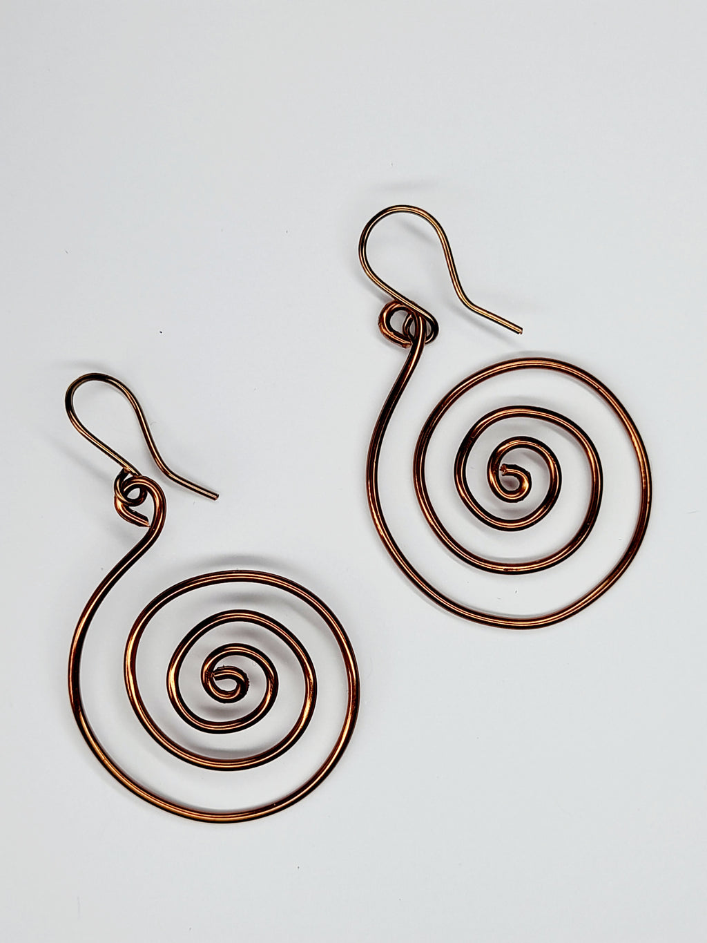 Handmade Large Bronze Spiral Earrings, Lightweight, Statement & Non‑Tarnish
