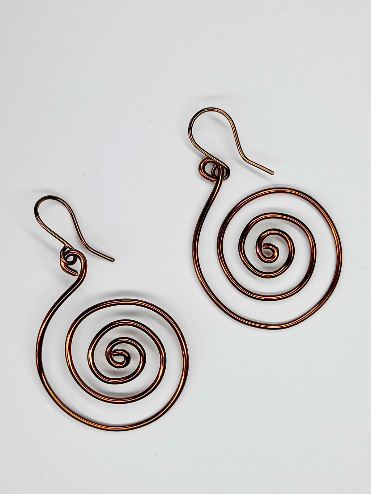 Handmade Large Bronze Spiral Earrings, Lightweight, Statement & Non‑Tarnish