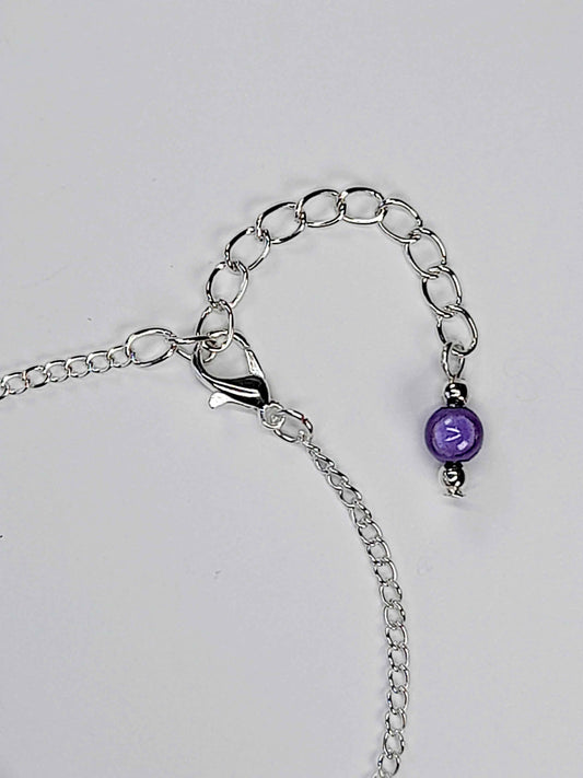 Handmade Lilac Bead Bracelet, Pale Purple Miracle Beads, Adjustable Size