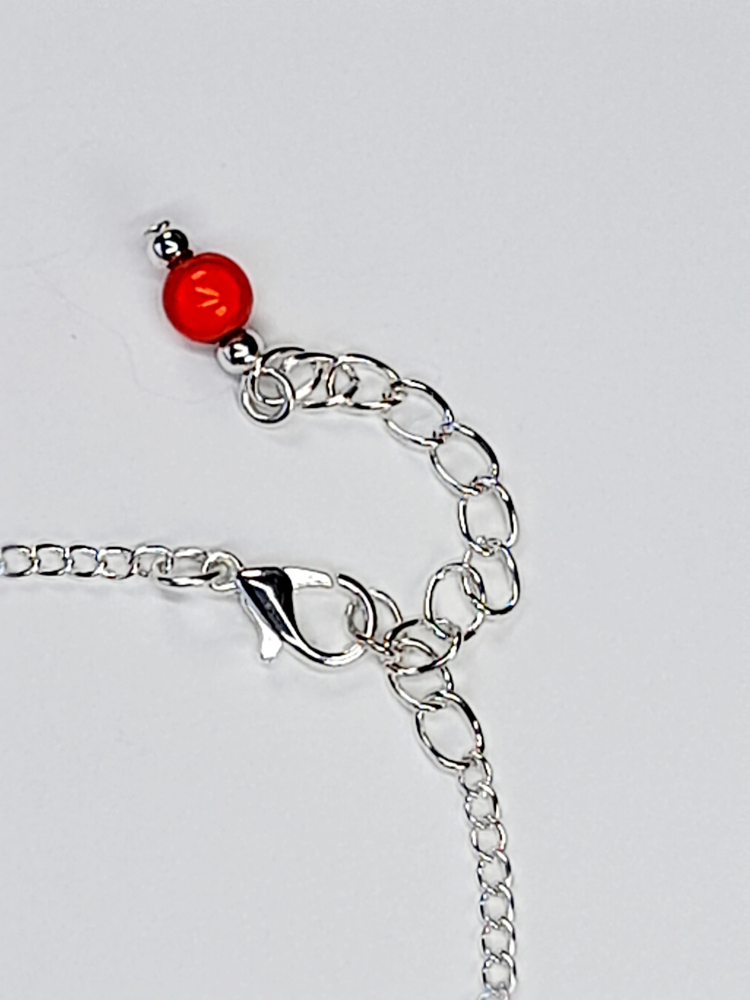 Handmade Red Bead Bracelet, Bright Red Miracle Beads, Adjustable Size