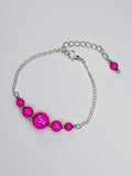 Handmade Hot Pink Bead Bracelet, Bright Pink Miracle Beads, Adjustable Size
