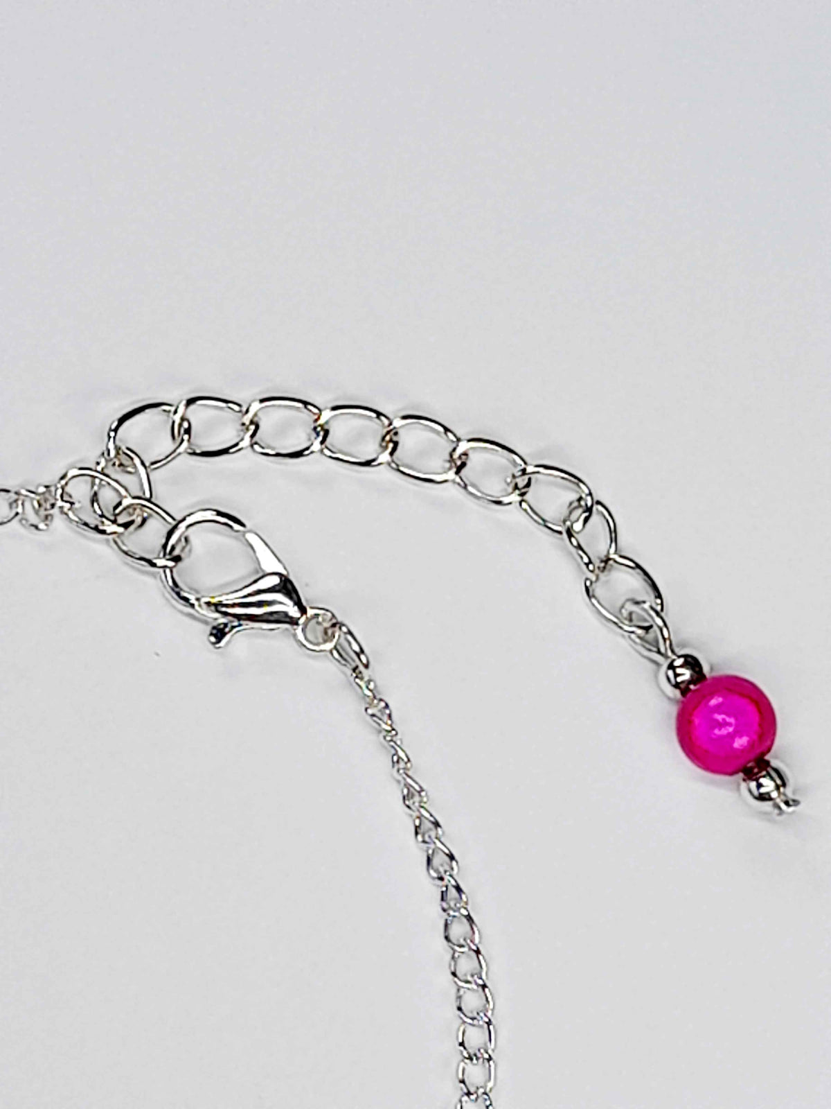 Handmade Hot Pink Bead Bracelet, Bright Pink Miracle Beads, Adjustable Size