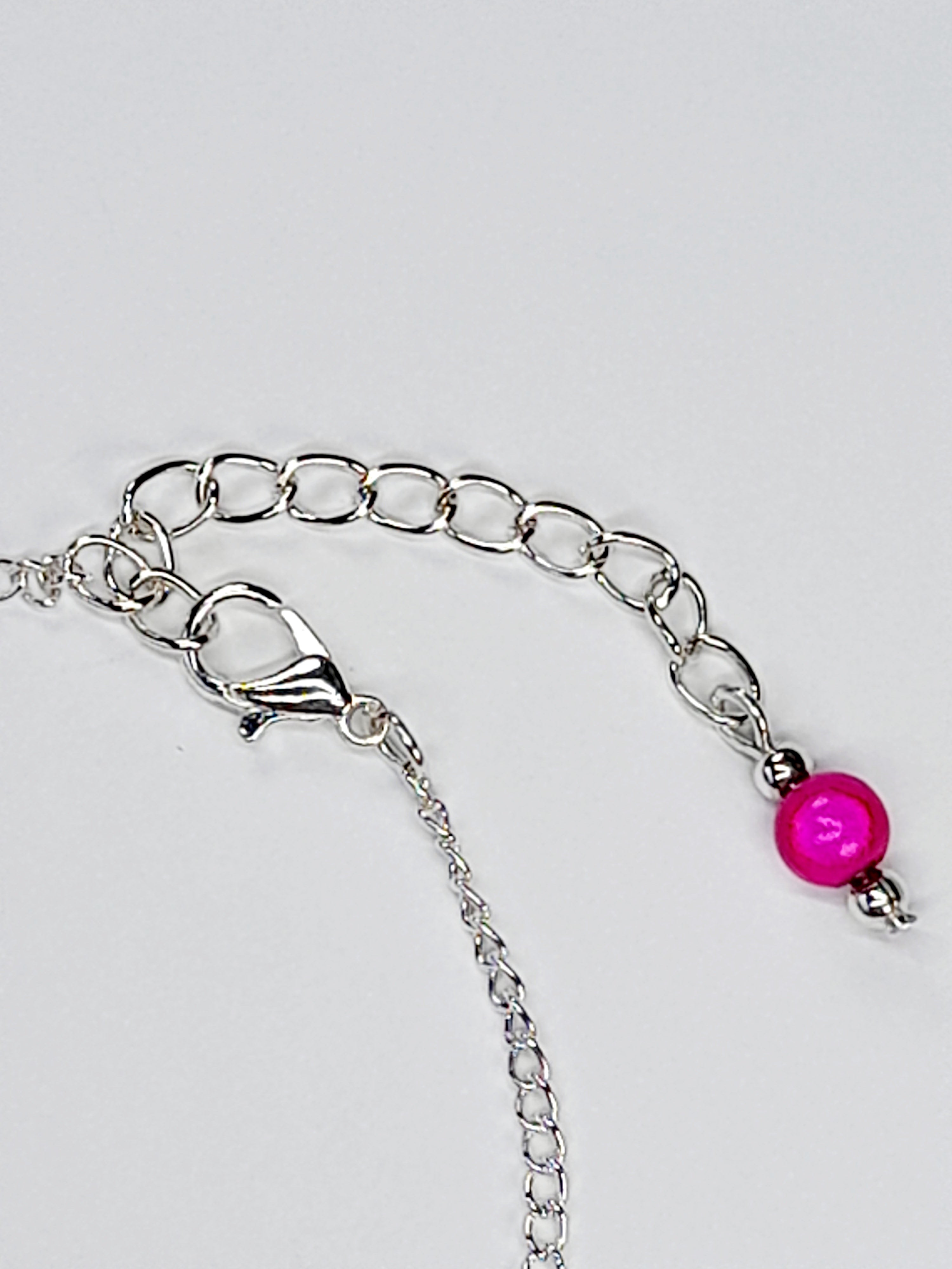 Handmade Hot Pink Bead Bracelet, Bright Pink Miracle Beads, Adjustable Size