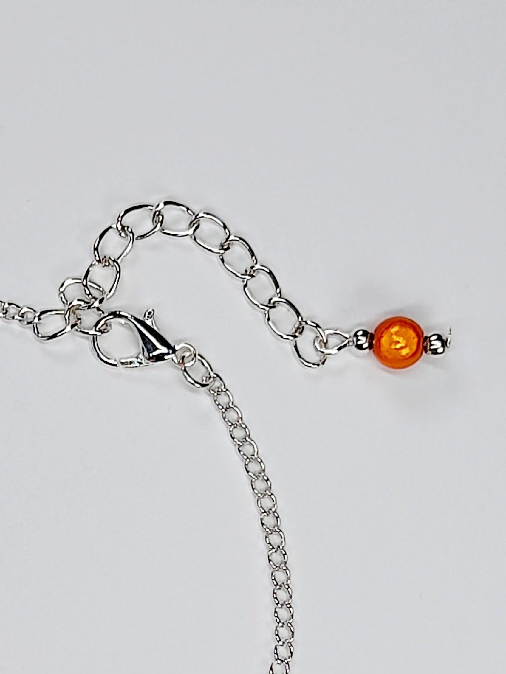 Handmade Orange Bead Bracelet, Bright Orange Miracle Beads, Adjustable Size