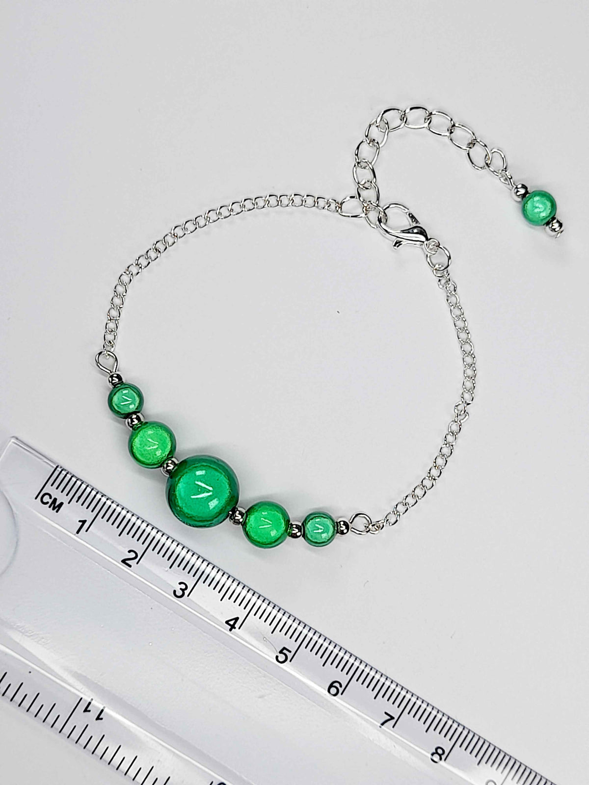 Handmade Green Bead Bracelet, Bright Green Miracle Beads, Adjustable Size