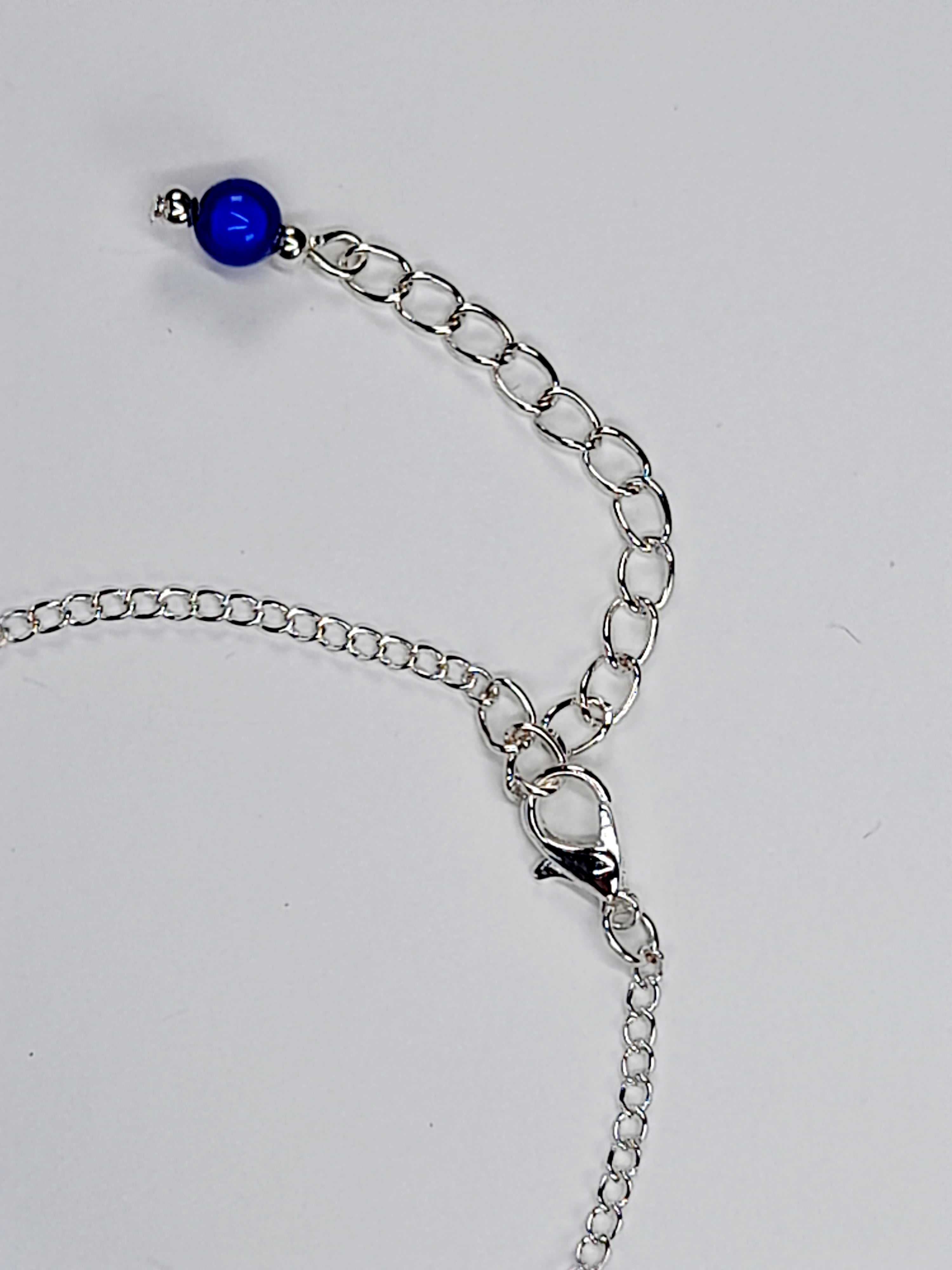 Handmade Blue Bead Bracelet, Bright Blue Miracle Beads, Adjustable Size