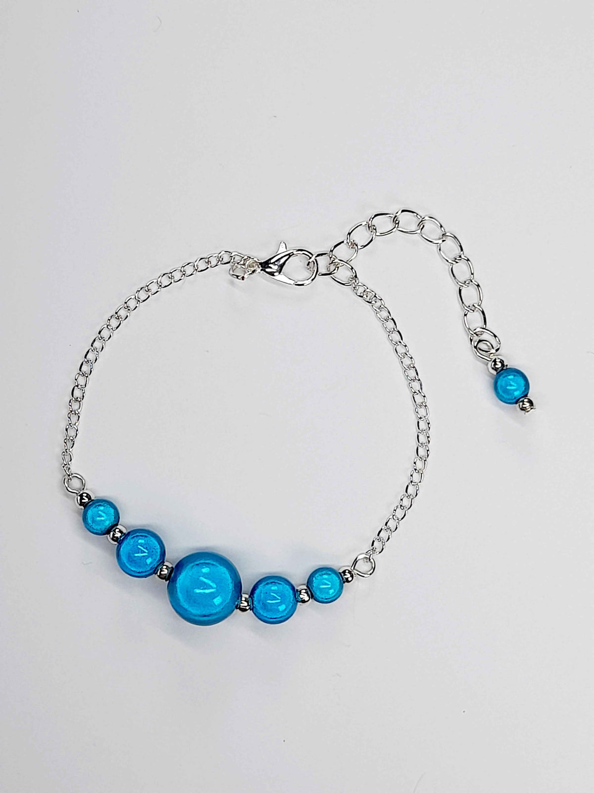 Handmade Turquoise Bead Bracelet, Turquoise Blue Miracle Beads, Adjustable Size