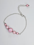 Handmade Pale Pink Bead Bracelet, Pastel Pink Miracle Beads, Adjustable Size