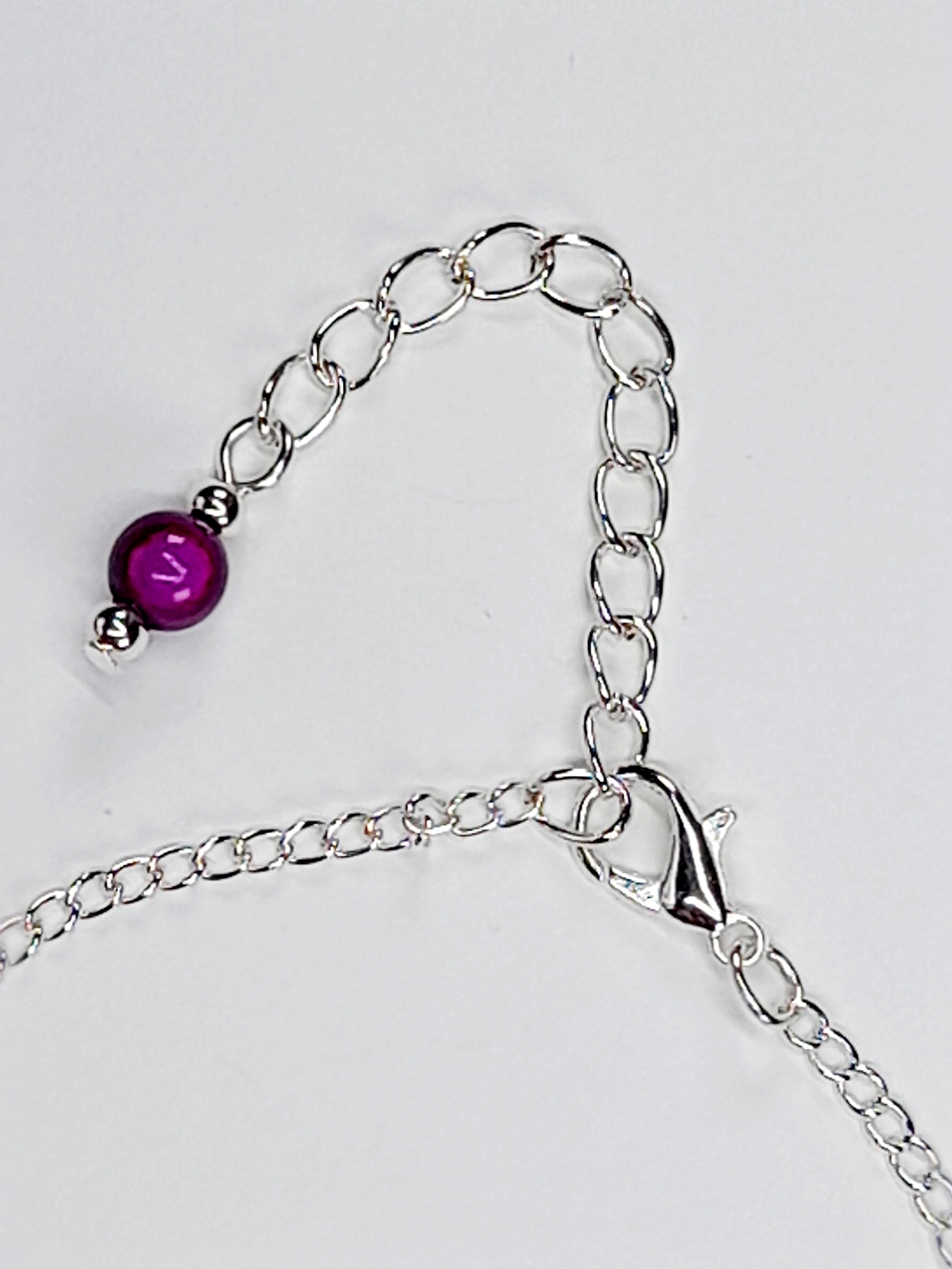 Handmade Purple Bead Bracelet, Bright Purple Miracle Beads, Adjustable Size