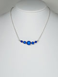 Bright Blue Miracle Bead Necklace, Handmade, Lightweight 18‑Inch Necklace