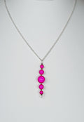 Bright Pink Miracle Bead Pendant Necklace, Handmade, Lightweight 18‑Inch Necklace