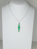 Bright Green Miracle Bead Pendant Necklace, Handmade, Lightweight 18‑Inch Necklace
