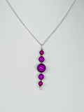 Purple Miracle Bead Pendant Necklace, Handmade, Lightweight 18‑Inch Necklace