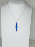 Bright Blue Miracle Bead Pendant Necklace, Handmade, Lightweight 18‑Inch Necklace