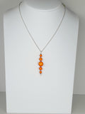 Bright Orange Miracle Bead Pendant Necklace, Handmade, Lightweight 18‑Inch Necklace