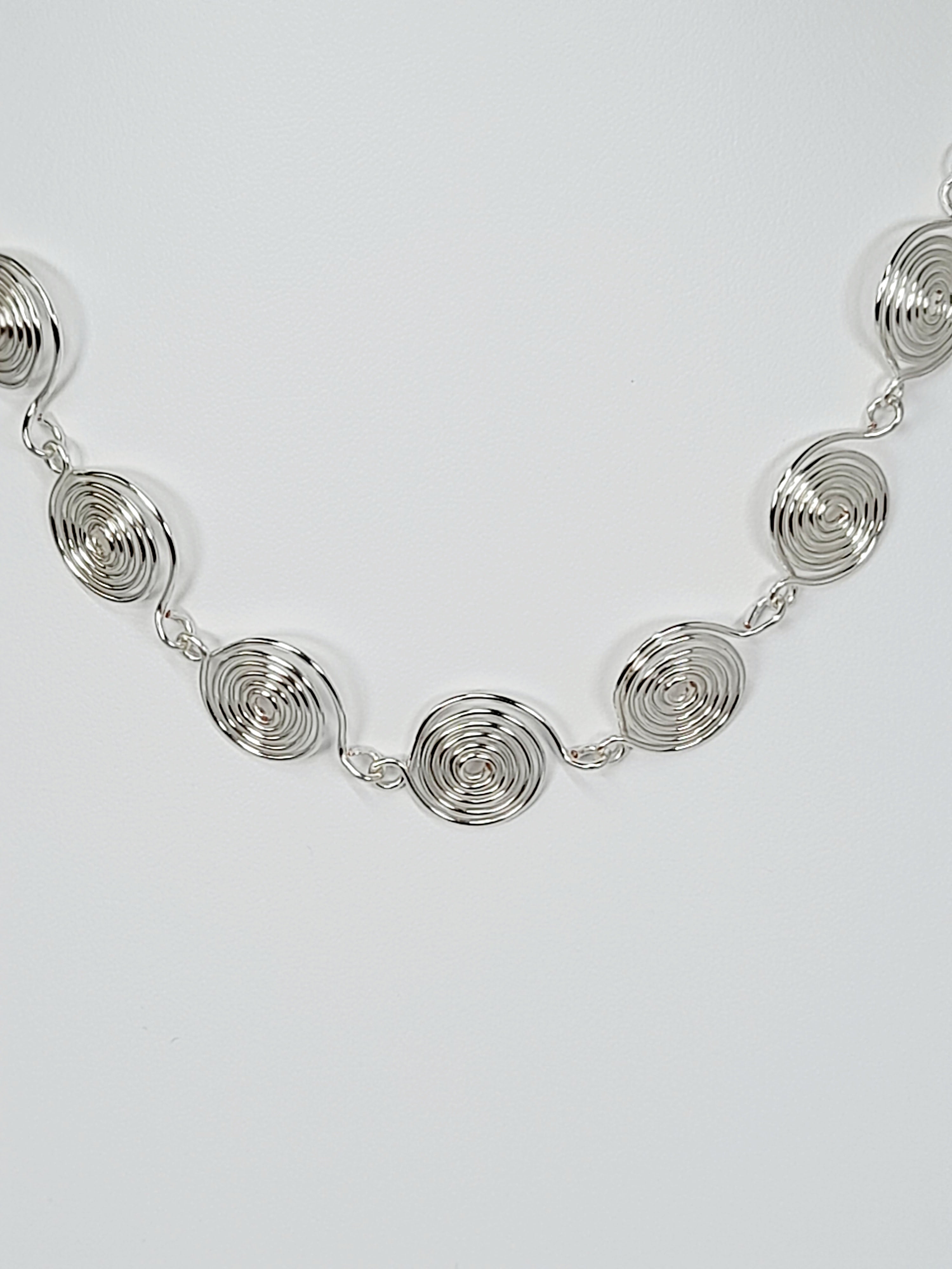 Super Swirly Silver Spiral Necklace