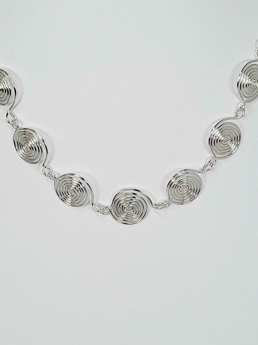Super Swirly Silver Spiral Necklace