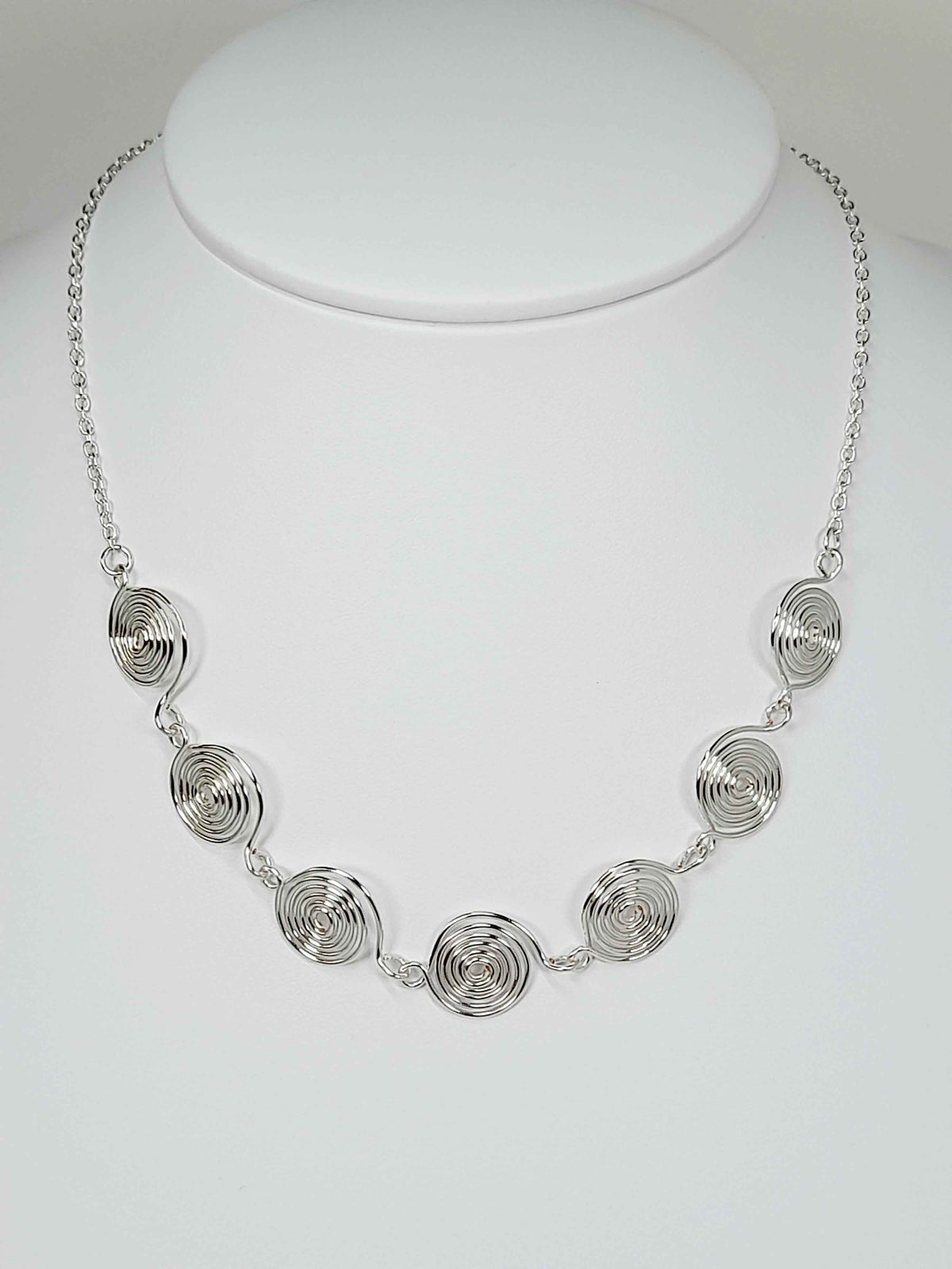 Super Swirly Silver Spiral Necklace
