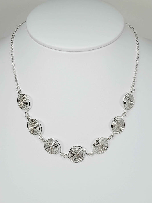Super Swirly Silver Spiral Necklace