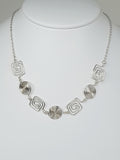 Super Swirly Silver Round & Square Spiral Necklace