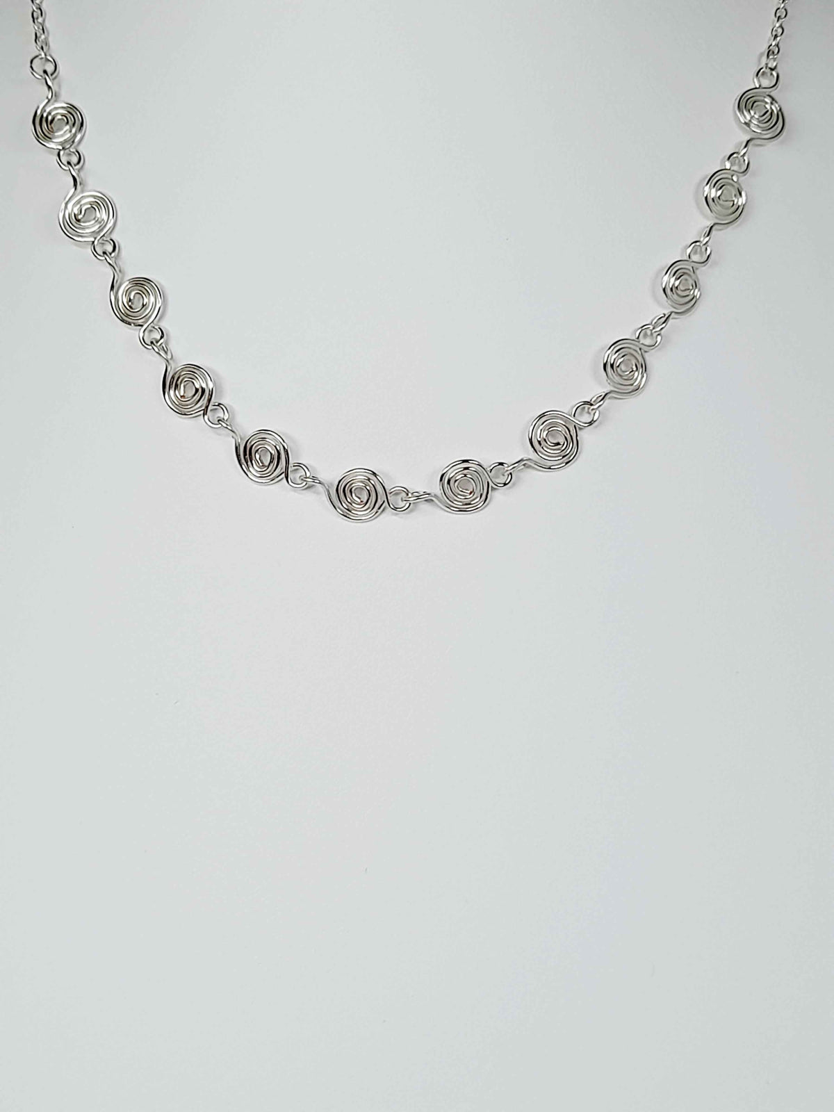 Dainty Super Swirly Silver Spiral Necklace