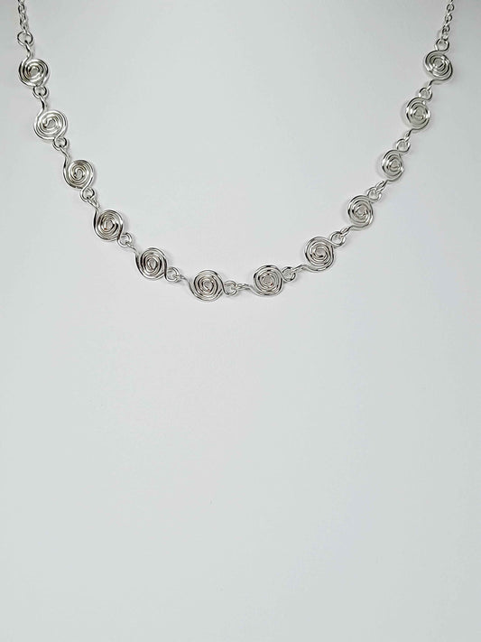 Dainty Super Swirly Silver Spiral Necklace