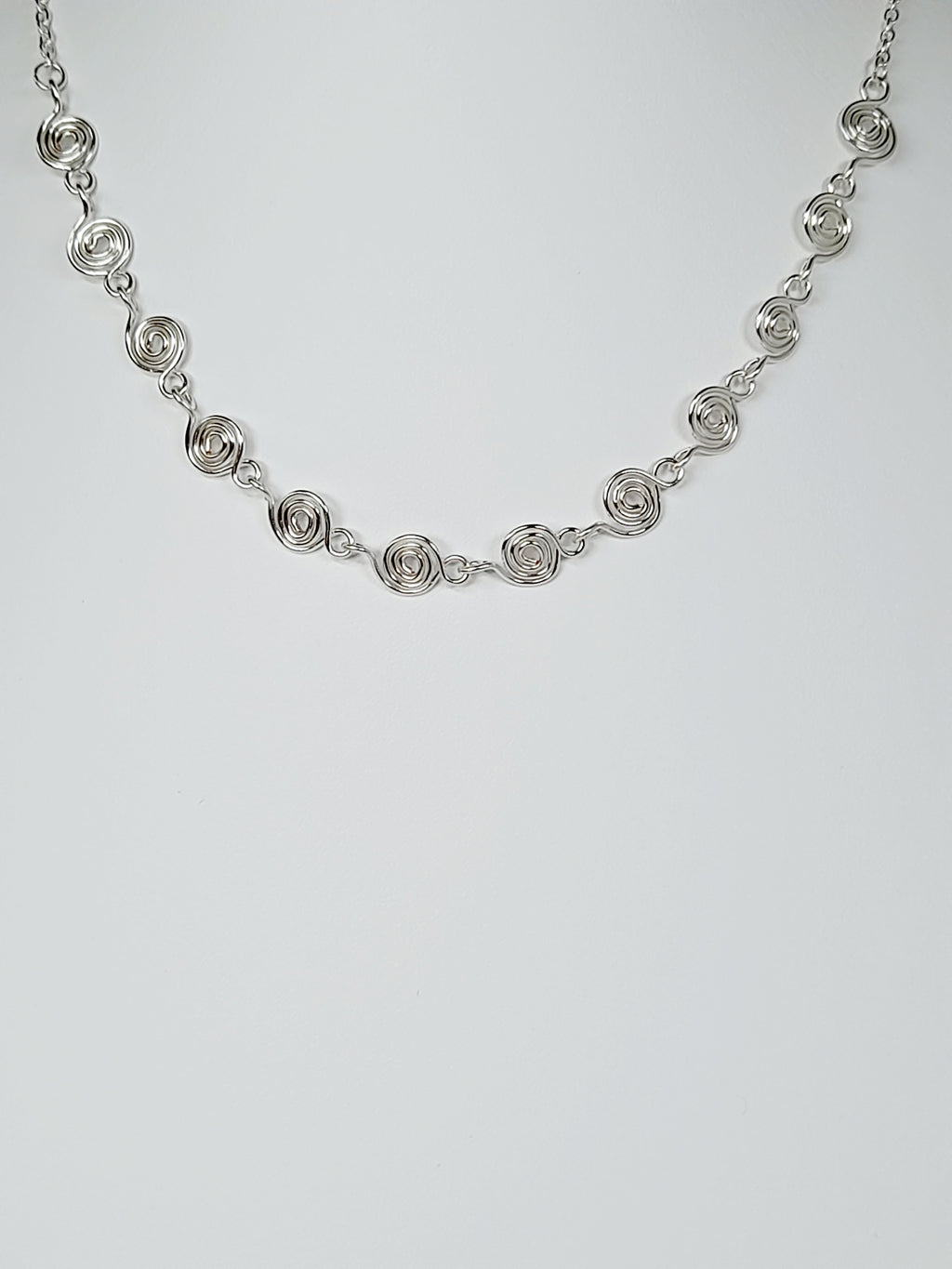 Dainty Super Swirly Silver Spiral Necklace