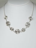 Handmade Silver Spiral Necklace, Elegant Swirly Lightweight Statement Jewellery