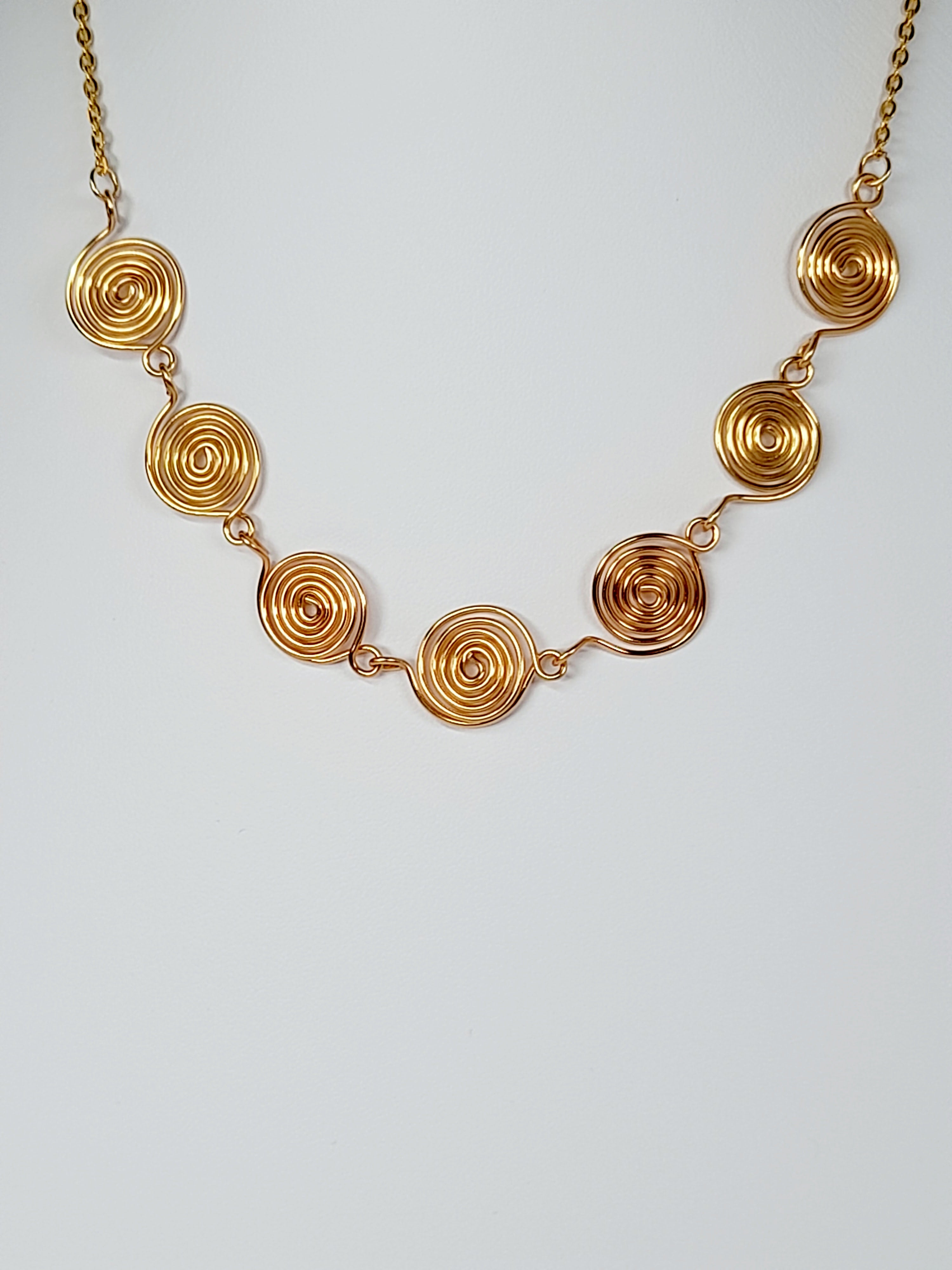 Super Swirly Gold Spiral Necklace