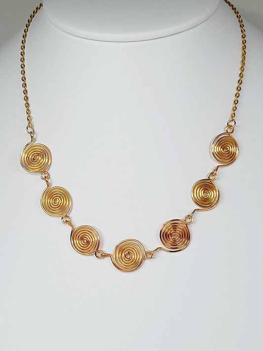 Super Swirly Gold Spiral Necklace