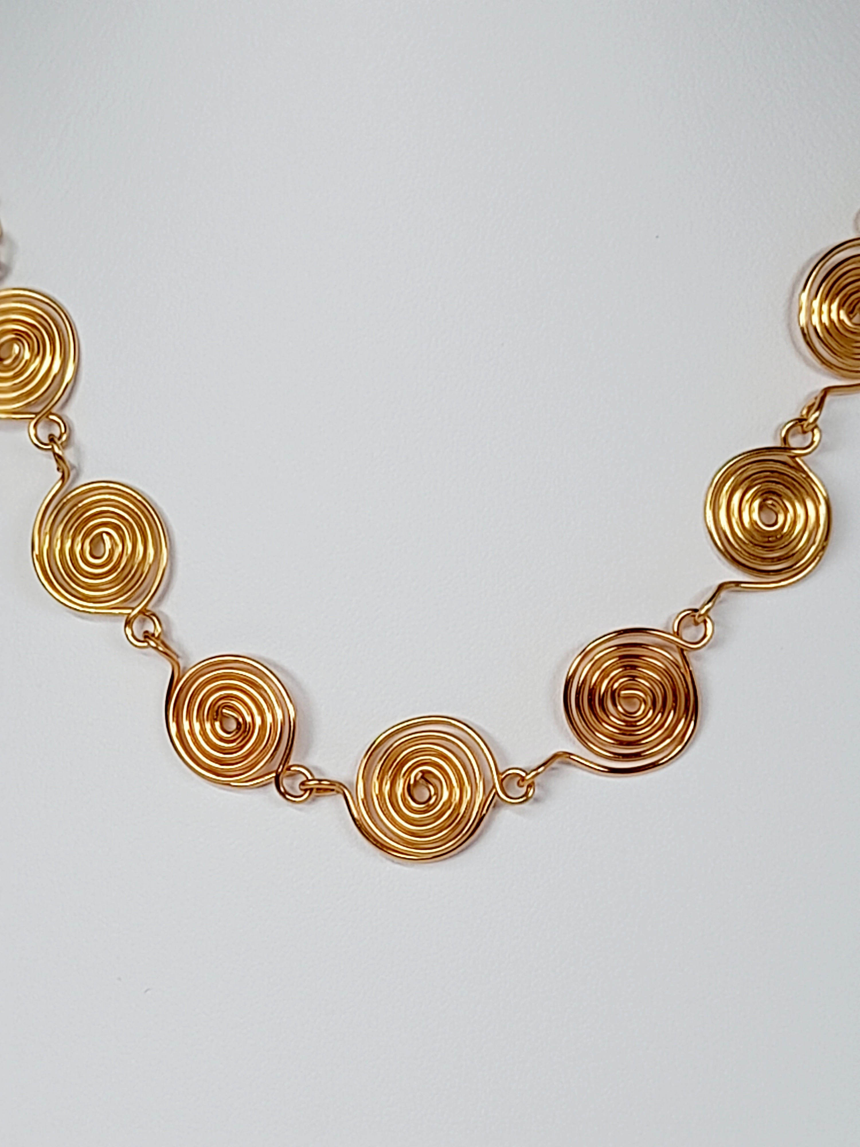 Super Swirly Gold Spiral Necklace