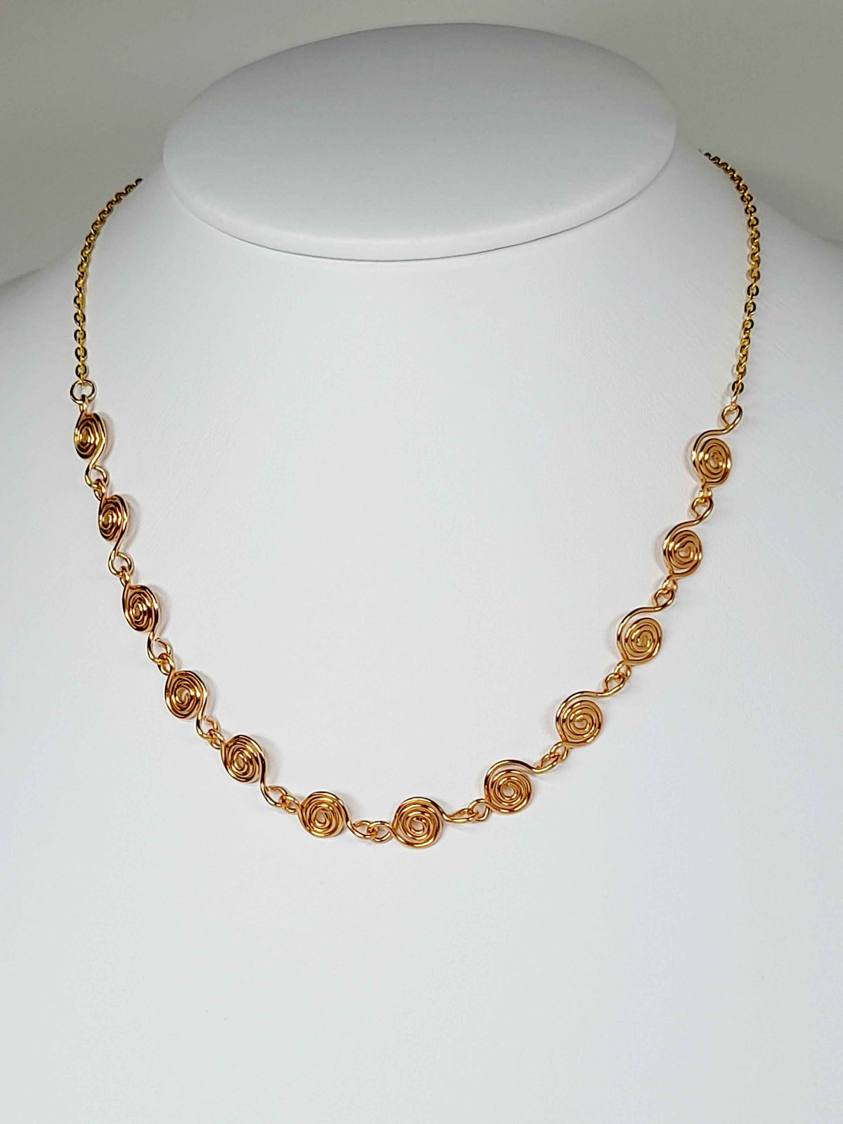 Dainty Super Swirly Gold Spiral Necklace