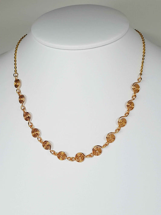 Dainty Super Swirly Gold Spiral Necklace