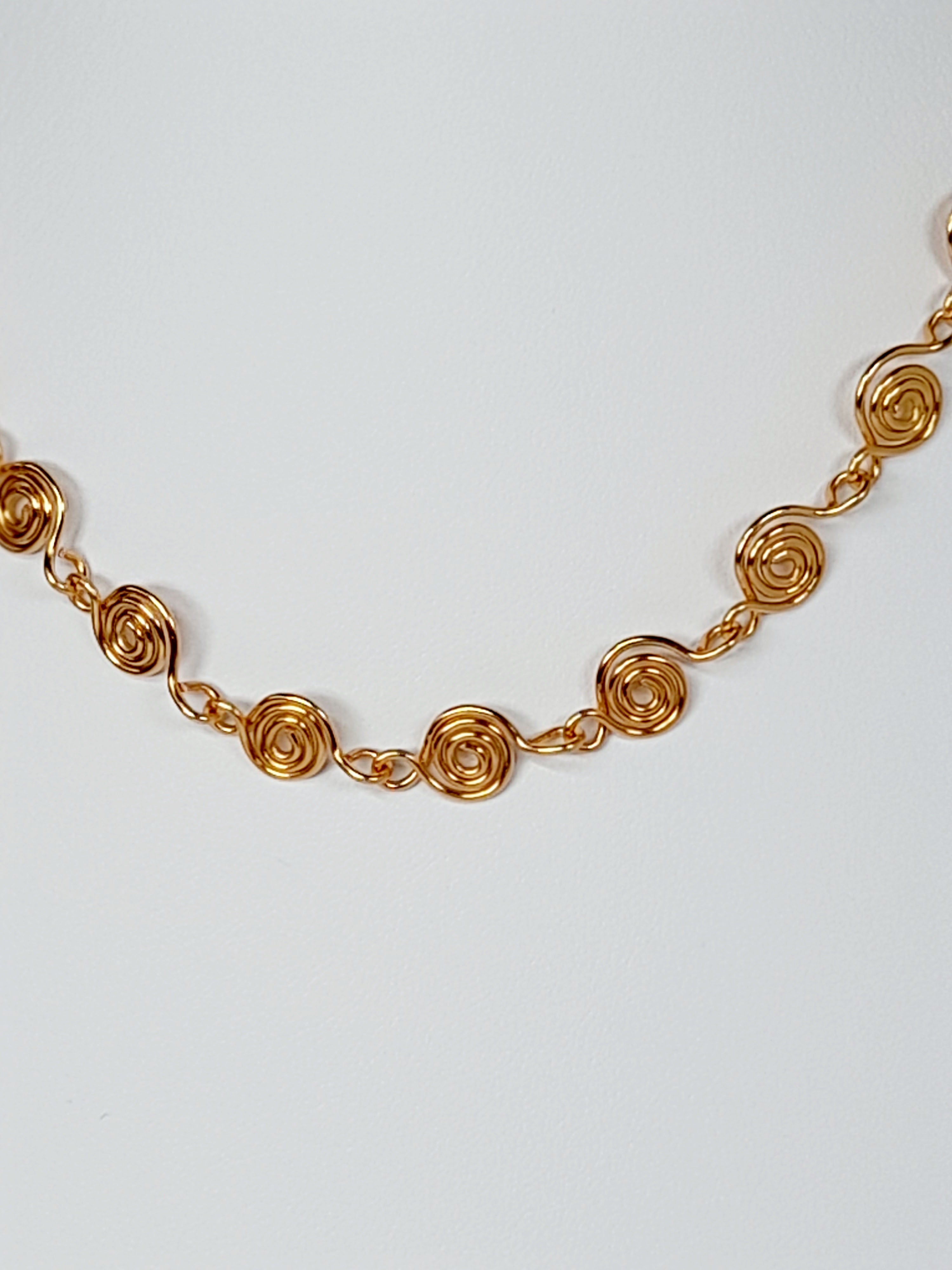 Dainty Super Swirly Gold Spiral Necklace