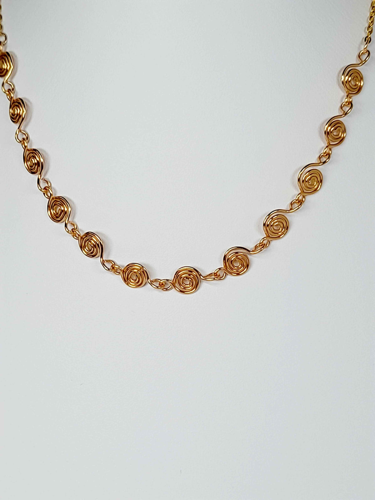 Dainty Super Swirly Gold Spiral Necklace