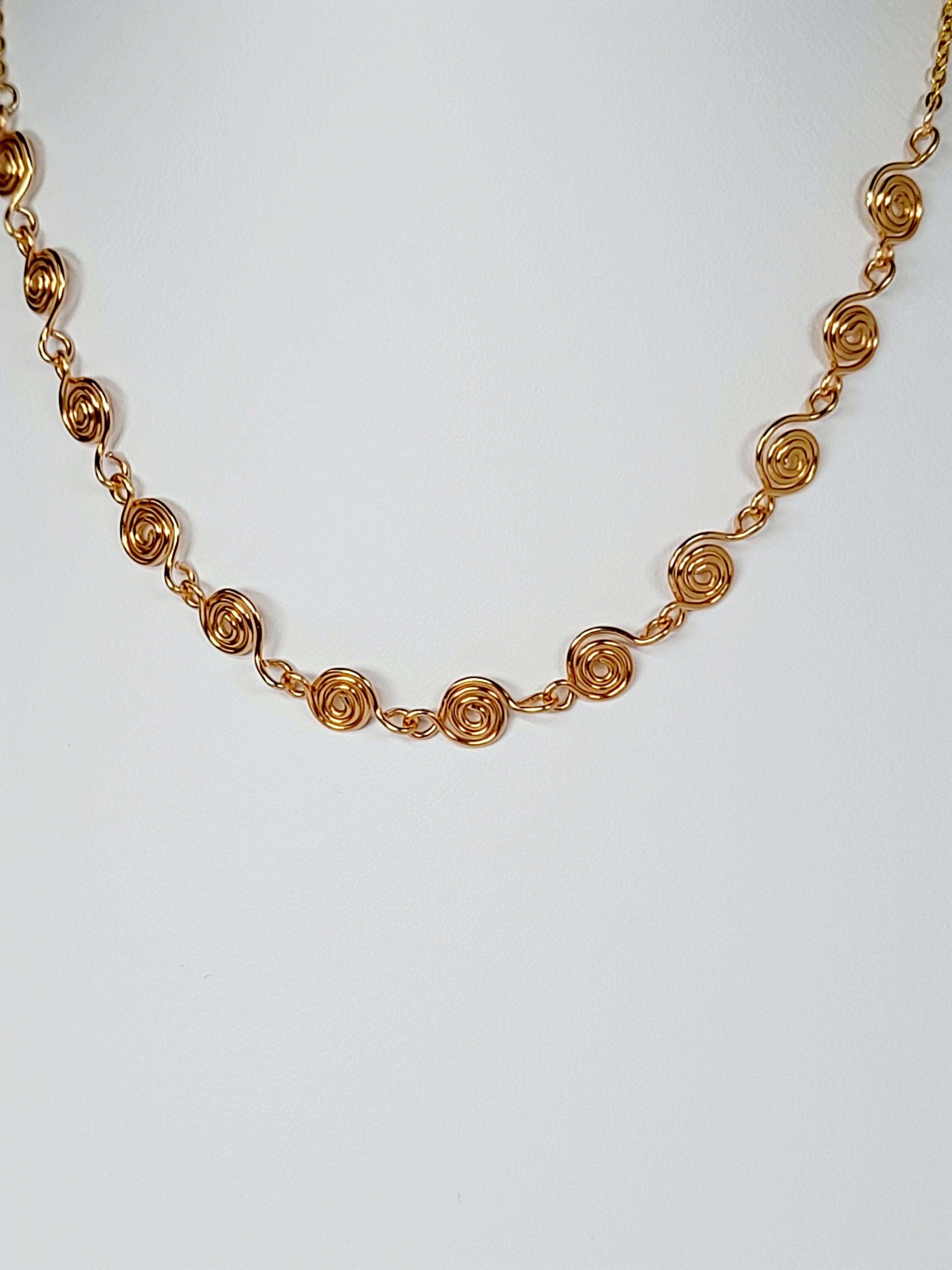 Dainty Super Swirly Gold Spiral Necklace