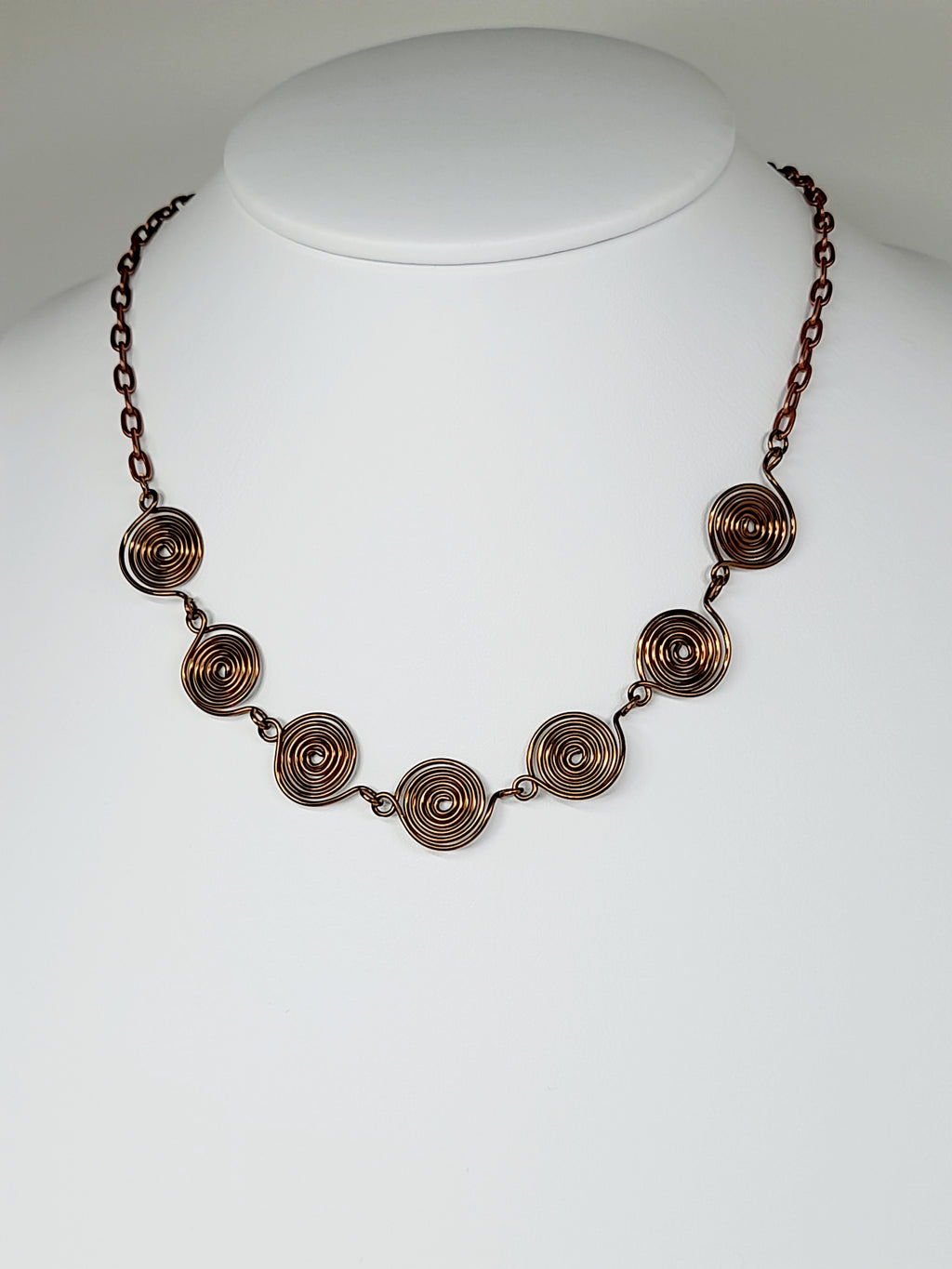 Super Swirly Bronze Spiral Necklace