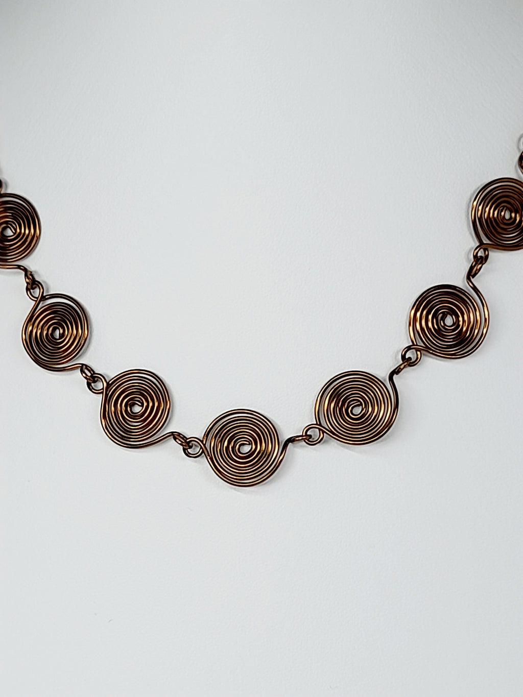 Super Swirly Bronze Spiral Necklace